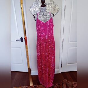 Pink Handkerchief Patterned Maxi Dress